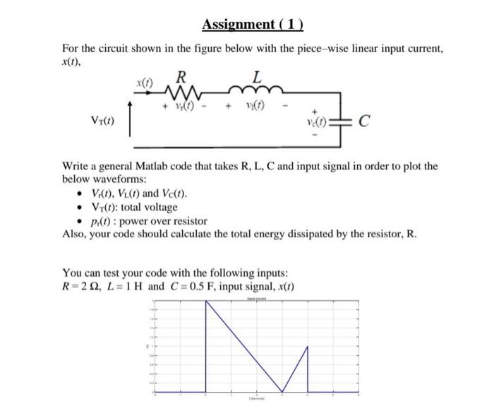 Solved Assignment (1) For the circuit shown in the figure | Chegg.com