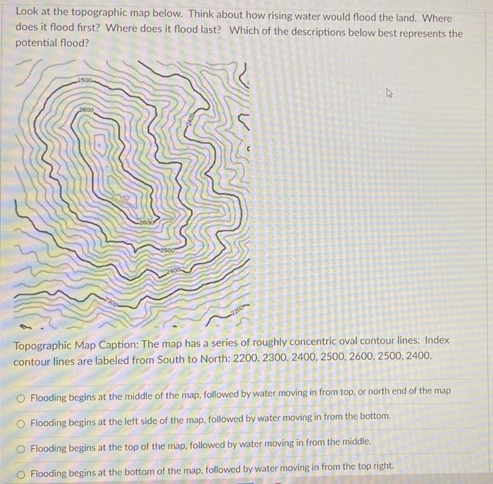Solved Look at the topographic map below. Think about how | Chegg.com
