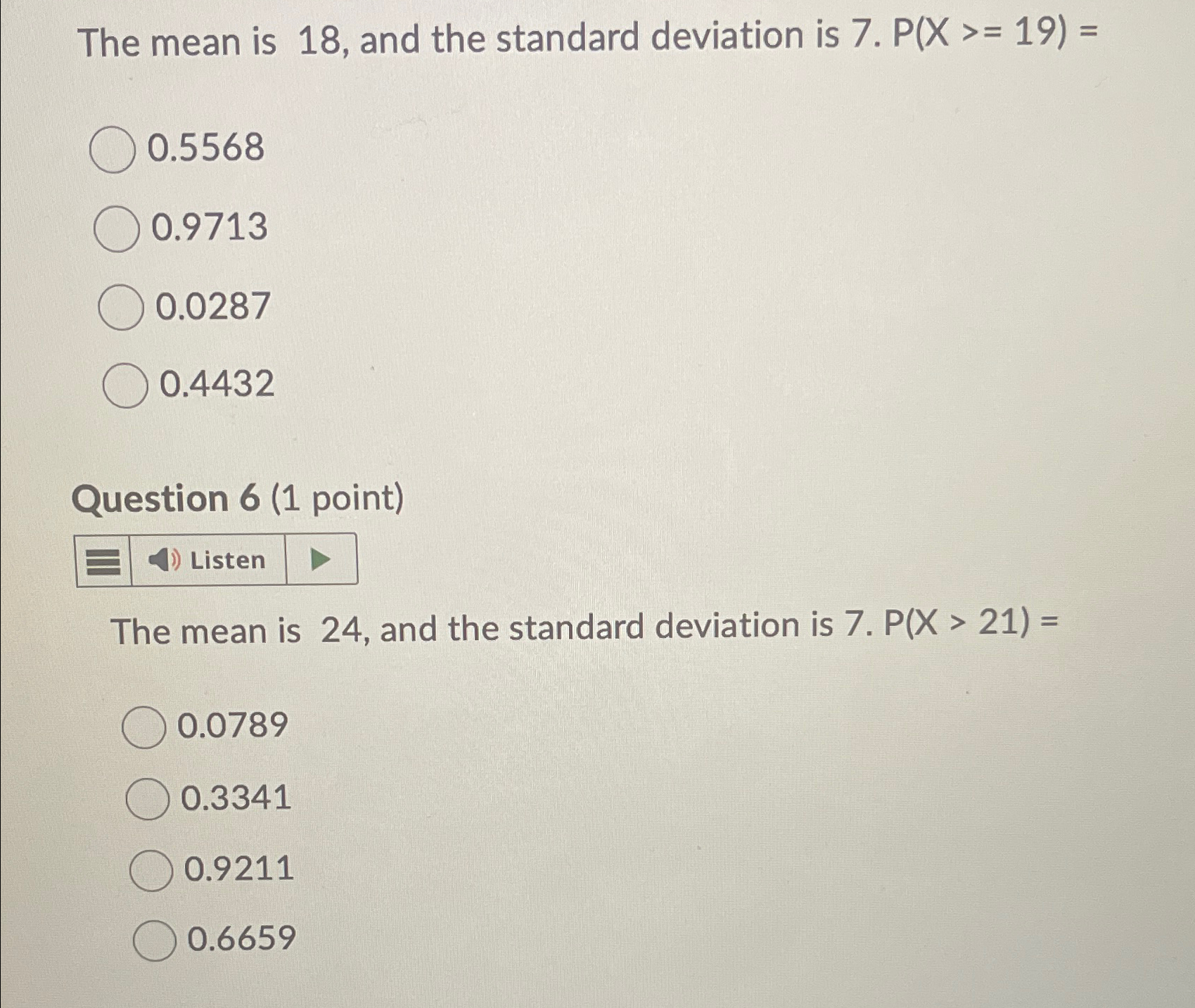 Solved The mean is 18 , ﻿and the standard deviation is | Chegg.com