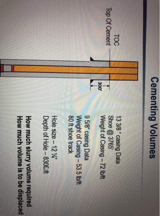 Cementing Volumes TOC Top Of Cement 13 3/8
