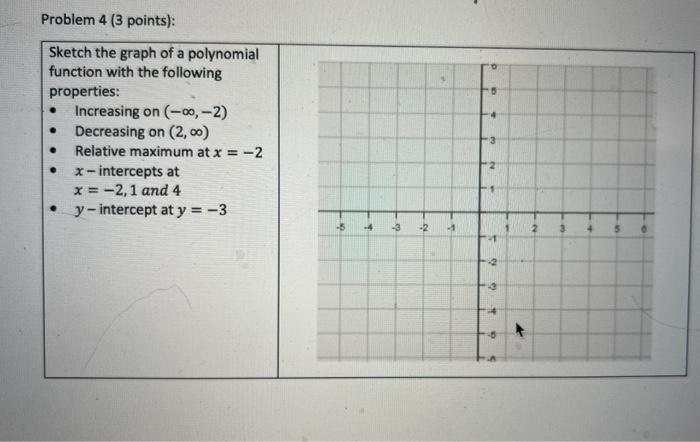 Solved Sketch the graph of a polynomial function with the | Chegg.com