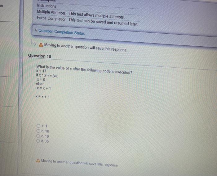Solved on Instructions Multiple Attempts. This test allows | Chegg.com