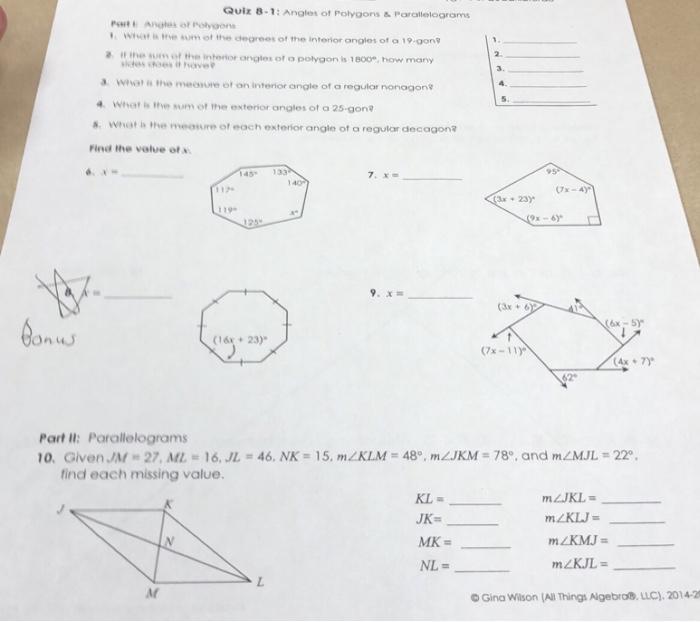 unit 7 homework 1 angles of polygons answers