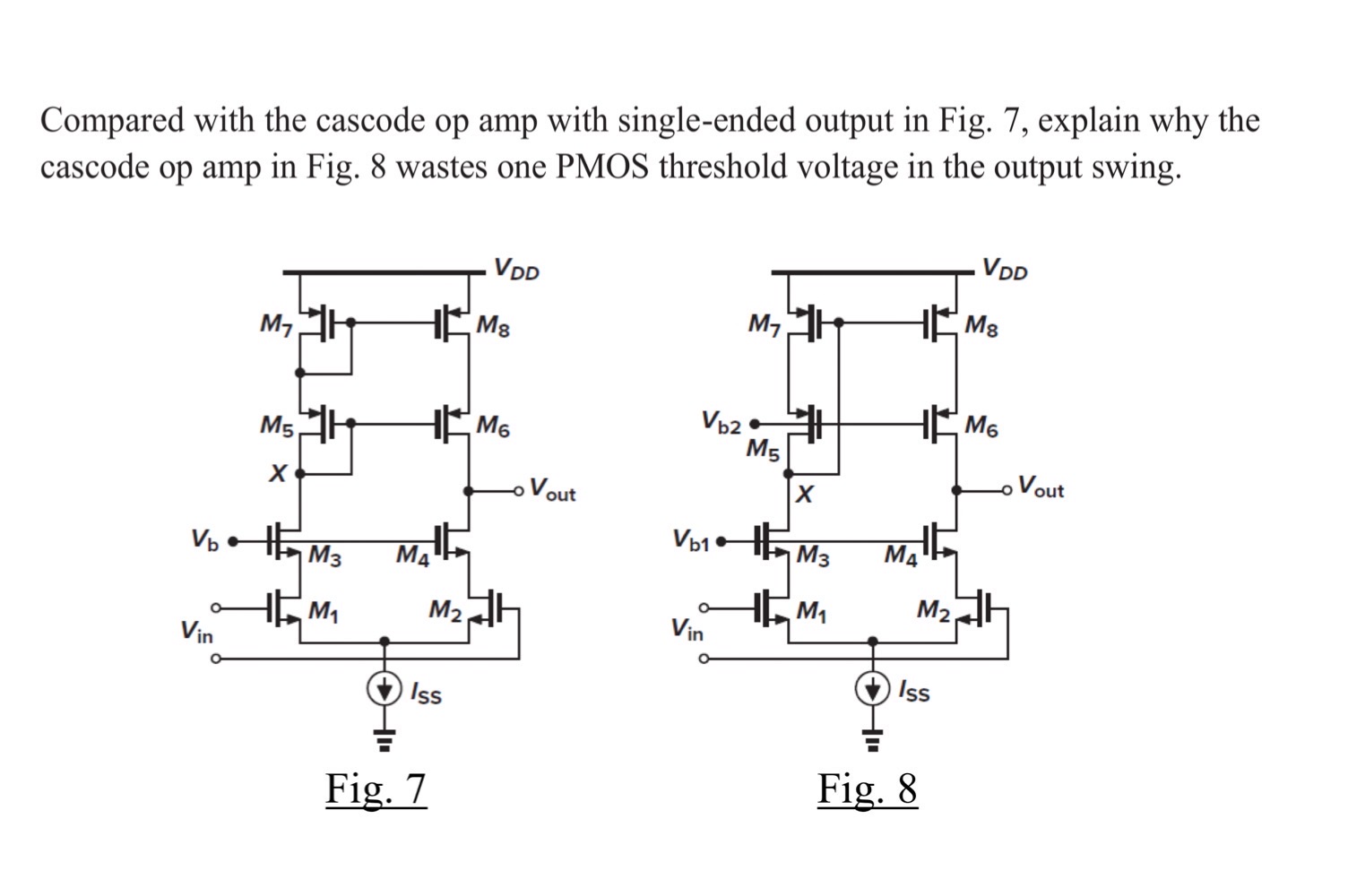 Solved Compared with the cascode op amp with single-ended | Chegg.com