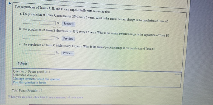 Solved The Populations Of Towns A, B, And C Vary | Chegg.com