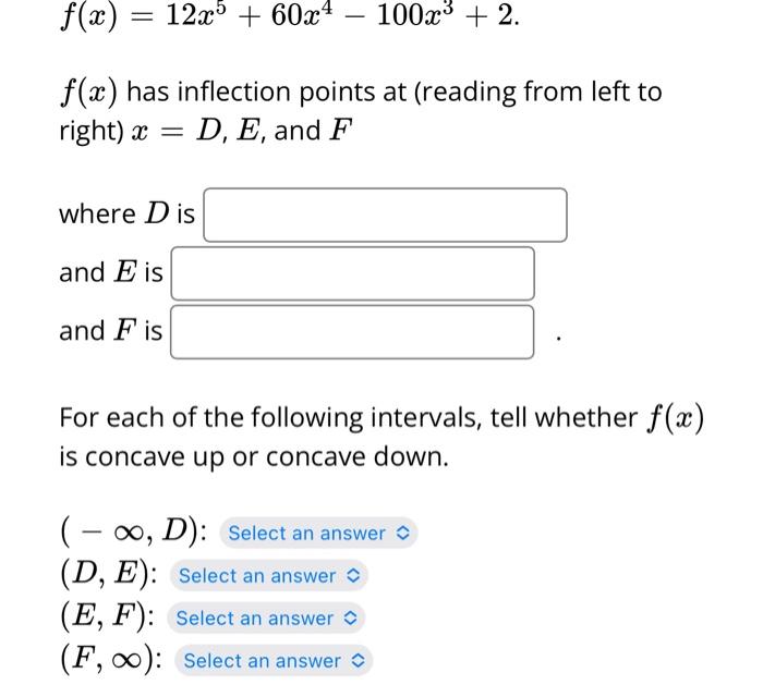 Solved Answer the following questions for the function | Chegg.com