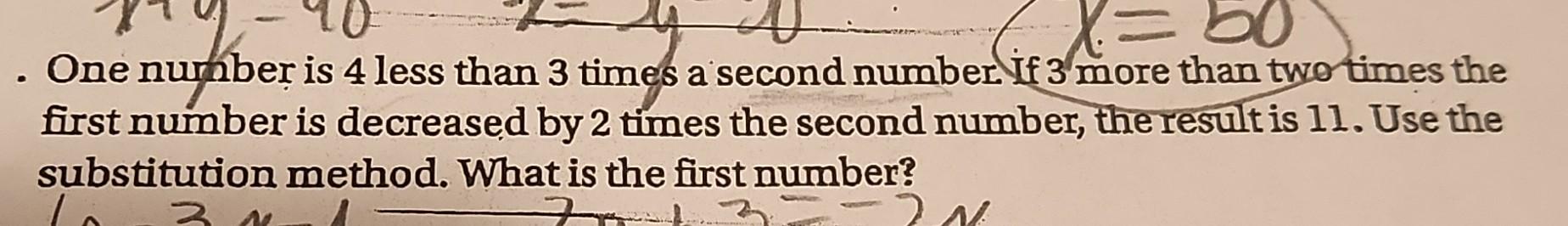 3 times a number decreased by 2 is 4 equation