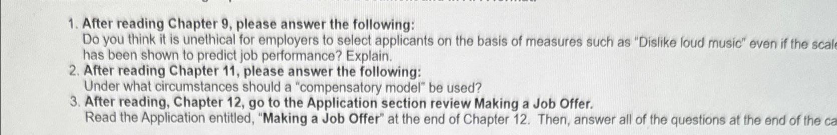 Solved After reading Chapter 9 , ﻿please answer the | Chegg.com