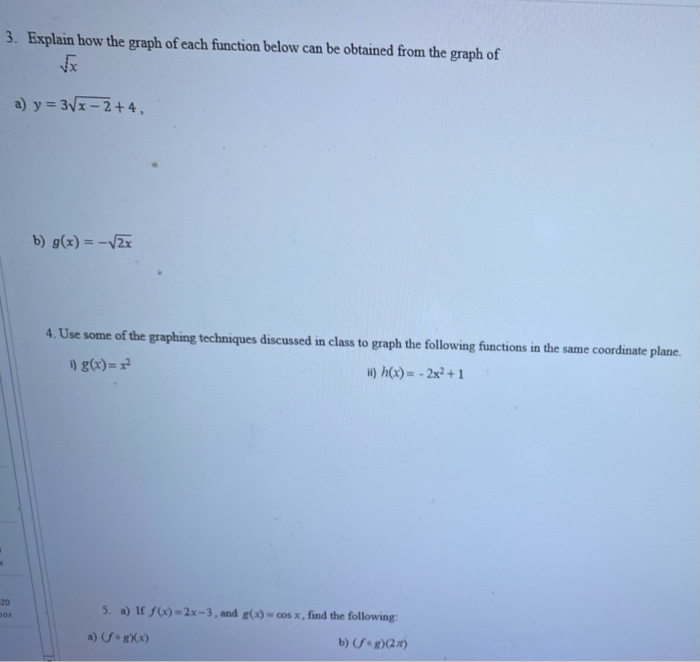 Solved 3. Explain how the graph of each function below can | Chegg.com