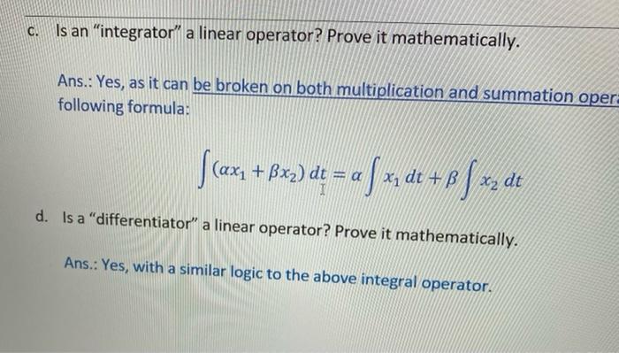 Solved With similar logic to part C's integral operator, | Chegg.com