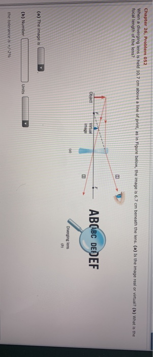 Solved Chapter 26, Problem 052 When A Diverging Lens Is Held | Chegg.com