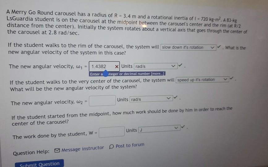 Solved A Merry Go Round carousel has a radius of R = 3.4 m | Chegg.com
