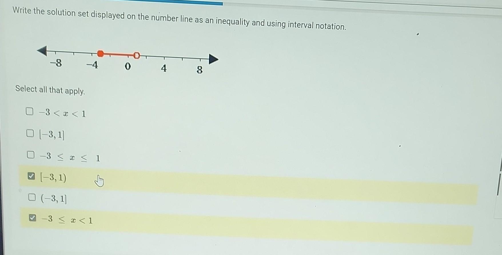 Solved Write the solution set displayed on the number line | Chegg.com
