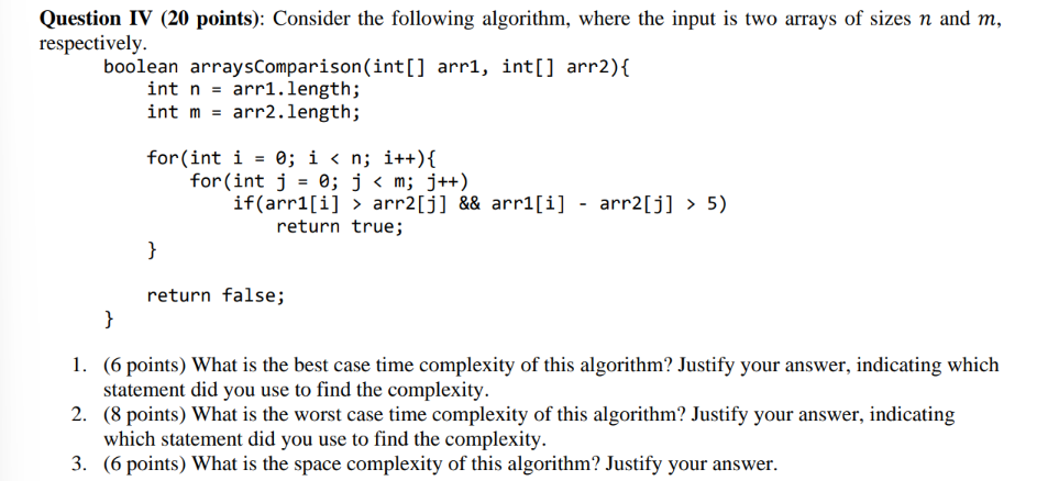 Solved Question IV ( 20 ﻿points): Consider the following | Chegg.com