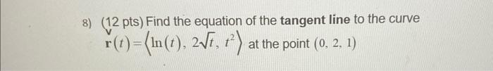 Solved not sure if the unit tangent vector equation is | Chegg.com