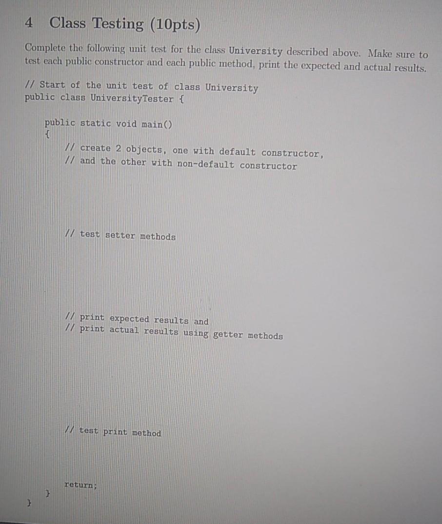 Solved 3 Class Implementation (12pts) Create a class called | Chegg.com