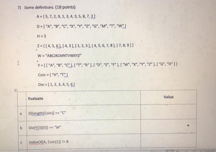 Solved 7 Some Definitions 18 Points A 5 7 2 9 1 Chegg Com