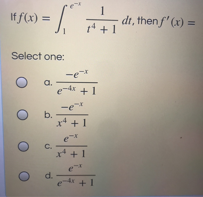 Solved Ex 1 1 If F X Si Dt Then F X 74 1 Select Chegg Com