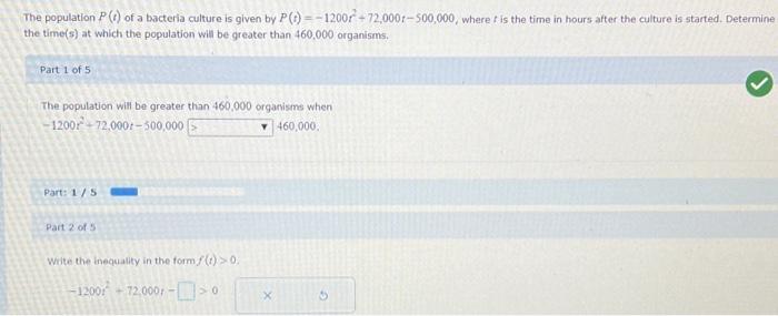 Solved The population P(t) of a bacteria culture is given by | Chegg.com