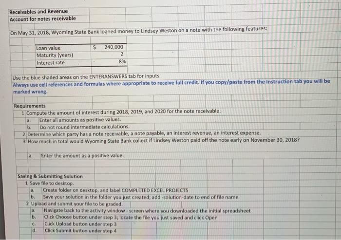 Solved Receivables and Revenue Account for notes receivable | Chegg.com