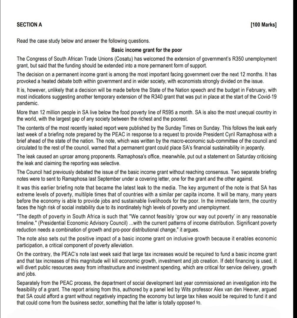 Solved Section A Read The Case Study Below And Answer The Chegg Com