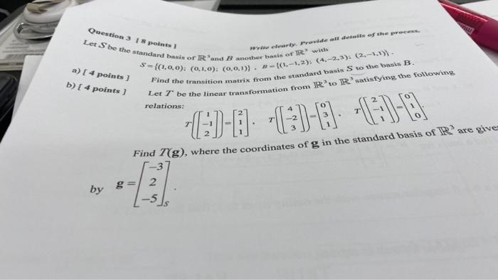 Solved Question 3,8 points 1 a) [4 points ]. Find the | Chegg.com