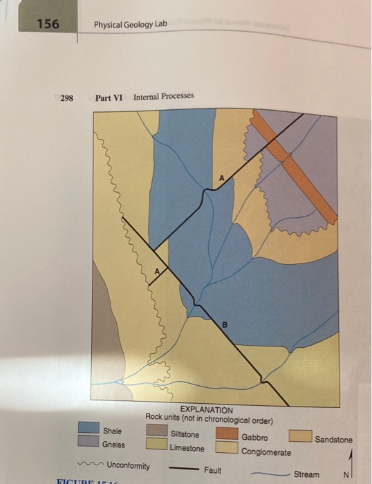 Solved Figure 15.16 is a geologic map of an area that has | Chegg.com