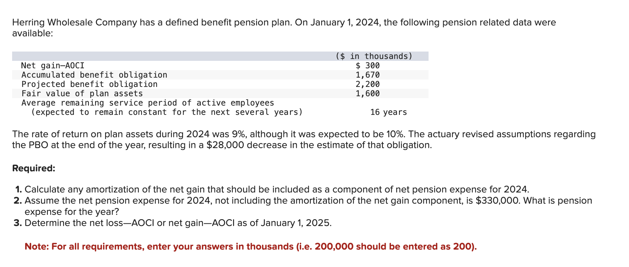 Solved Herring Wholesale Company has a defined benefit