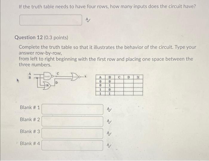 Solved If the truth table needs to have four rows, how many | Chegg.com