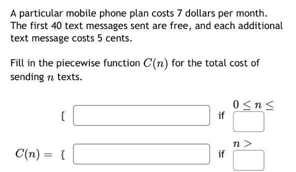 Solved A Particular Mobile Phone Plan Costs 7 Dollars Per | Chegg.com