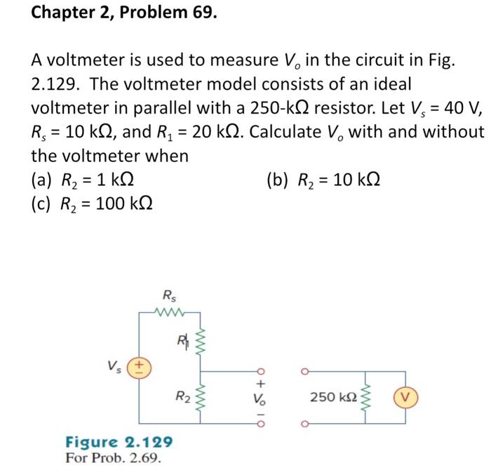 Solved A voltmeter is used to measure Vo in the circuit in