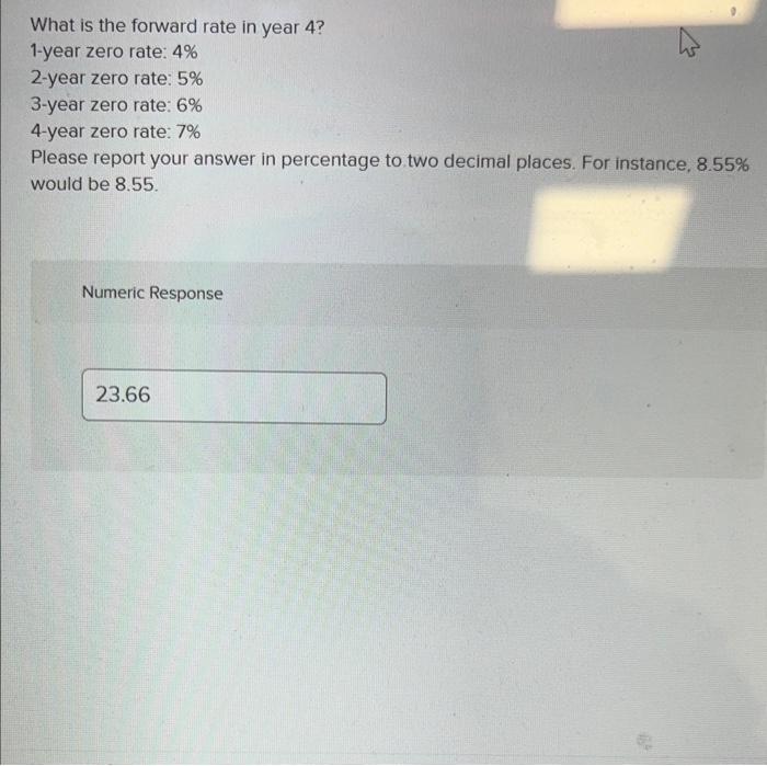 Solved What is the forward rate in year 4 ? 1-year zero | Chegg.com