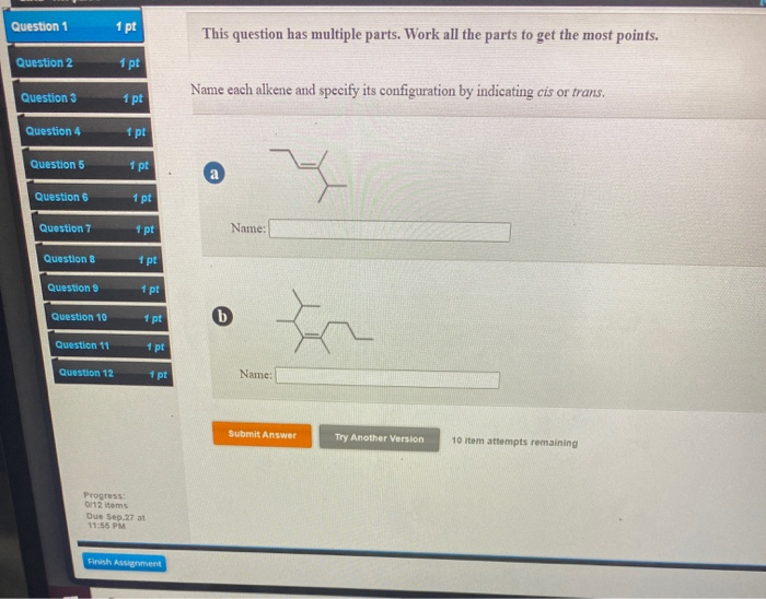 Solved Question 1 1 pt This question has multiple parts. | Chegg.com