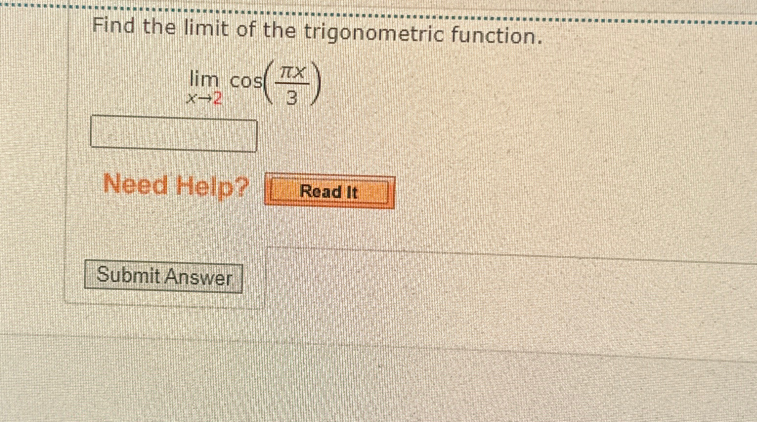 Solved Find the limit of the trigonometric | Chegg.com