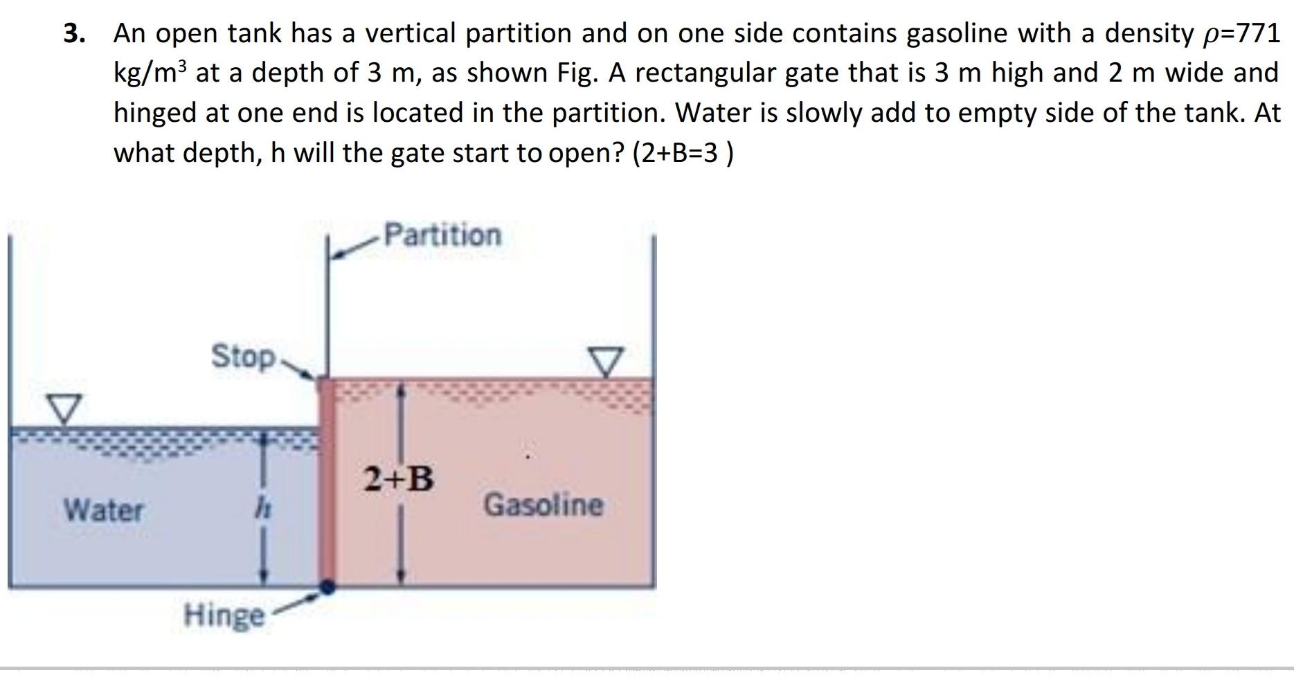 Solved 3. An open tank has a vertical partition and on one | Chegg.com