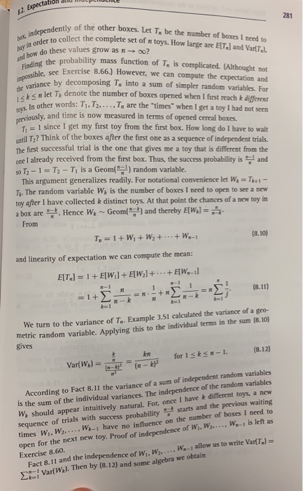 Solved ise 9.26. Consider the coupon collector's problem of | Chegg.com