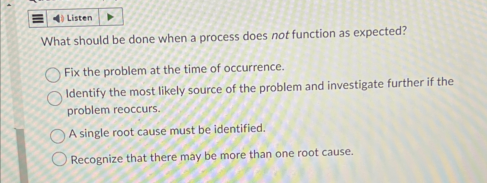 Solved ListenWhat should be done when a process does not | Chegg.com