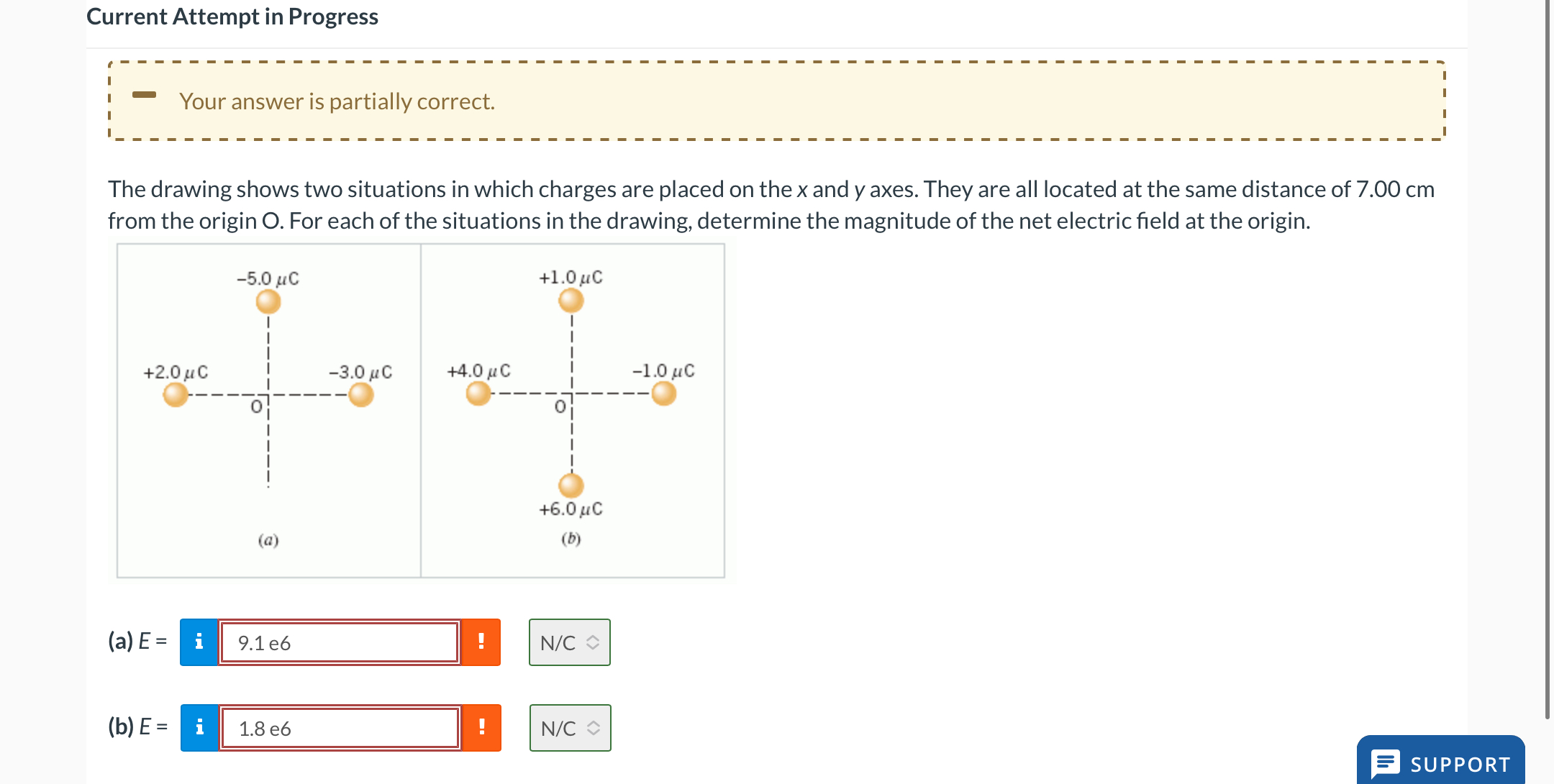 Solved The drawing shows two situations in which charges are | Chegg.com