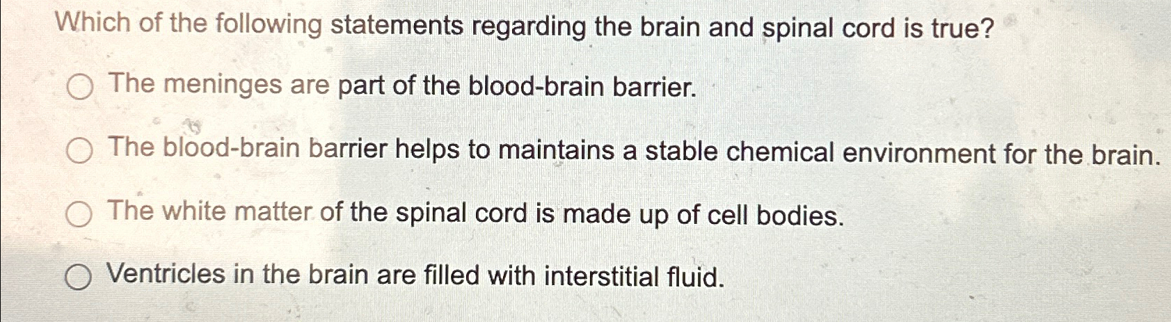 Solved Which of the following statements regarding the brain | Chegg.com