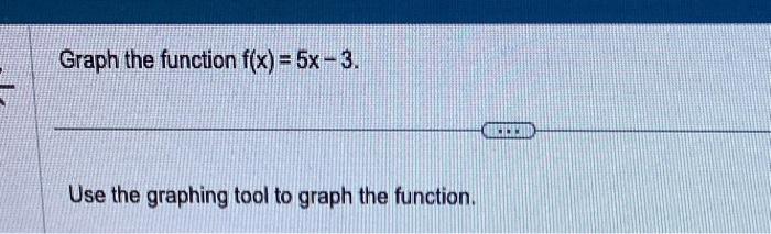 Solved Graph The Function F X 5x−3 Use The Graphing Tool To