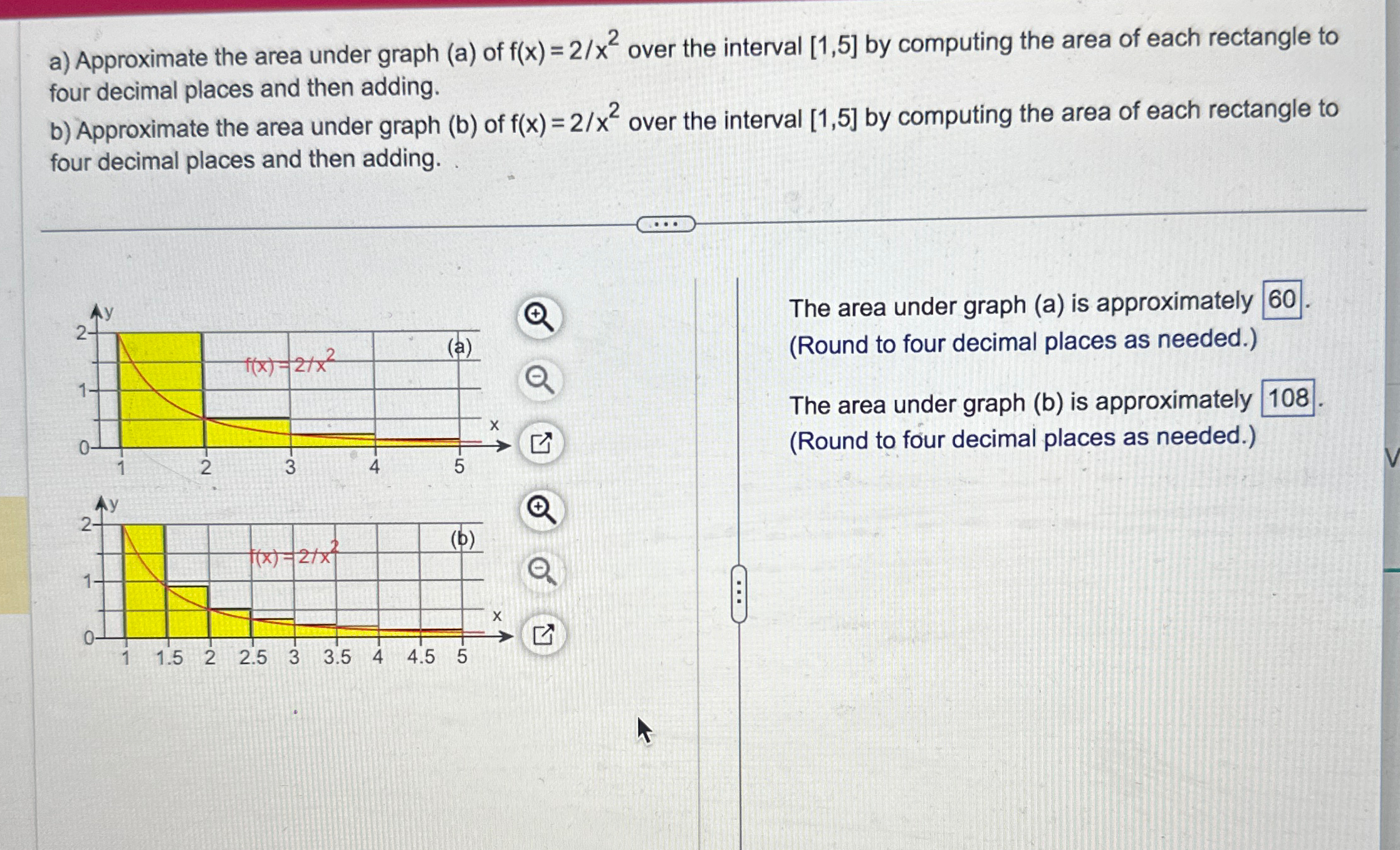 Solved a) ﻿Approximate the area under graph (a) ﻿of f(x)=2x2 | Chegg.com