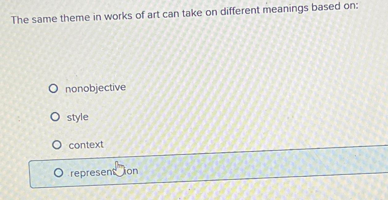 Solved The same theme in works of art can take on different | Chegg.com