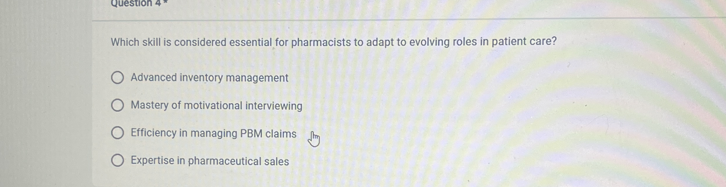 Solved Which skill is considered essential for pharmacists | Chegg.com