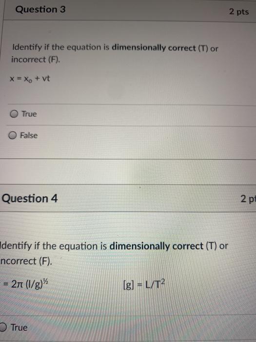 Solved Question 3 2 pts Identify if the equation is | Chegg.com