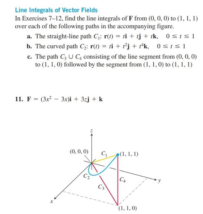 Solved = Line Integrals Of Vector Fields In Exercises 7-12, | Chegg.com