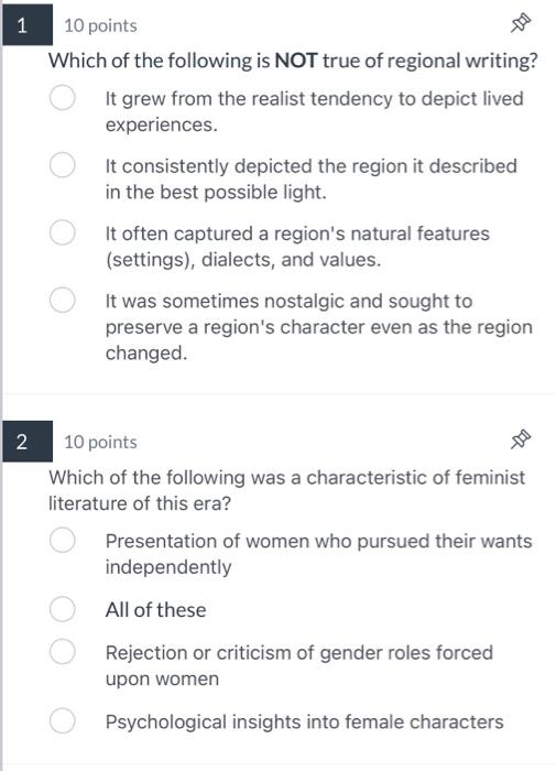Which of the following is NOT true of regional | Chegg.com