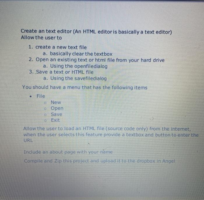 Create an text editor (An HTML editor is basically a | Chegg.com
