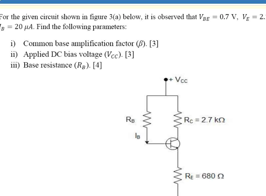 Solved For the circuit shown in Figure 2(c), determine i) | Chegg.com