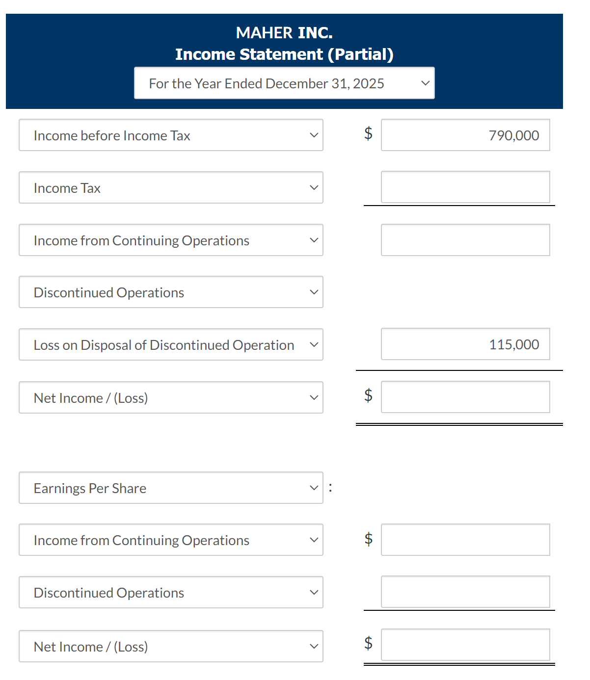 Solved Maher Inc. reported Income from Continuing Operations | Chegg.com