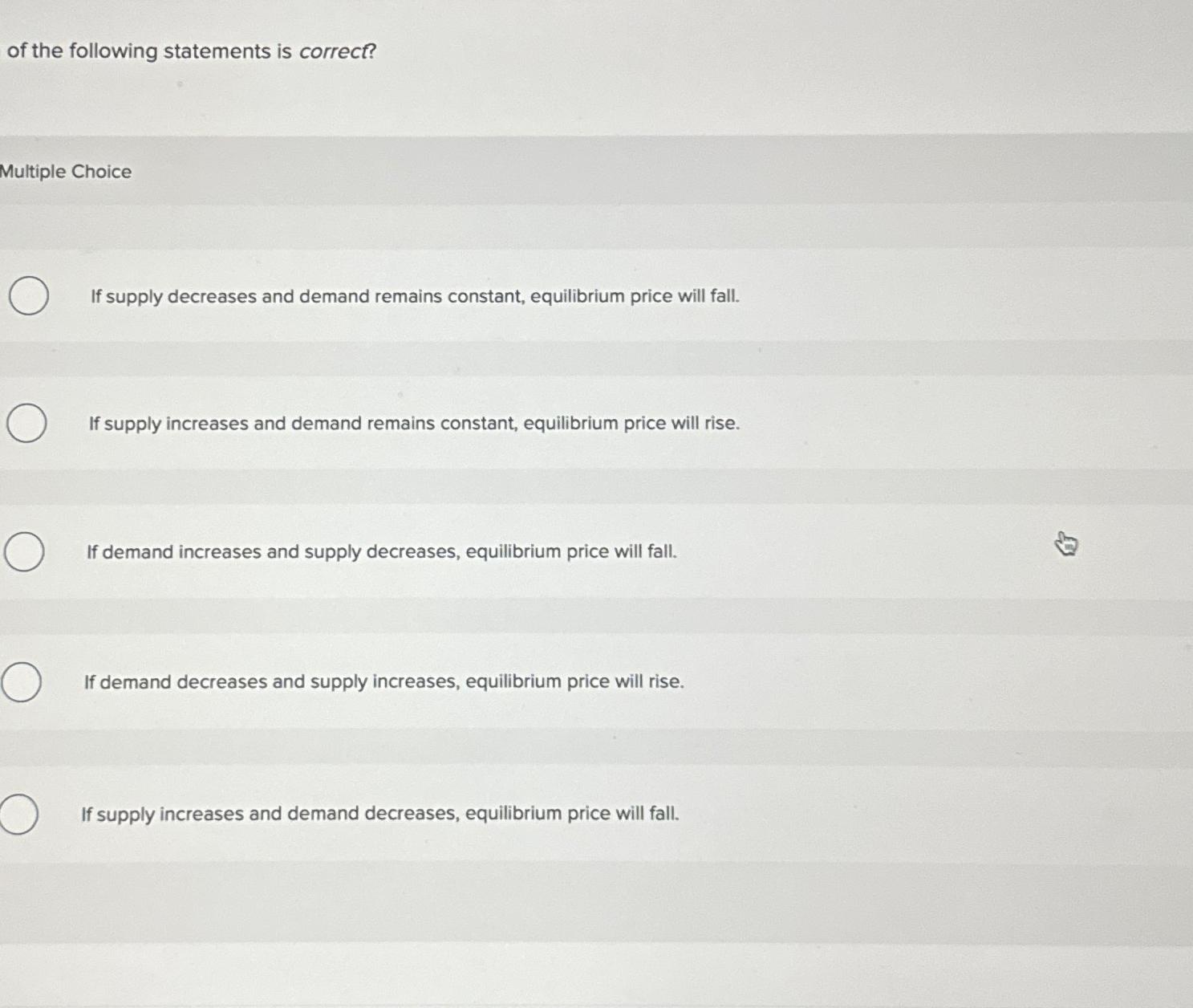 Solved of the following statements is correct?Multiple | Chegg.com